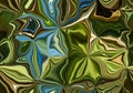 Abstract seamless pattern background with zigzag and waves in blue, green and brown tones. Artistic image processing created Royalty Free Stock Photo