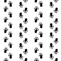 Abstract seamless pattern with black animal paw. Royalty Free Stock Photo