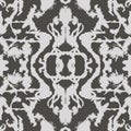 Abstract seamless pattern. Black and white mirrored, symmetrical repeat pattern illustration.