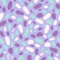 Abstract seamless pattern with blue, pink and purple spots. Pattern in trendy colors. Vector hand drawn texture