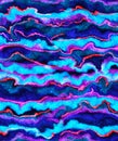 Abstract seamless pattern with blue and red waves. Watercolor background Royalty Free Stock Photo