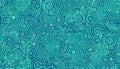 Abstract seamless pattern. Blue, turquoise and white. Bolts, gears, polygons. Royalty Free Stock Photo