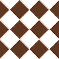 Abstract seamless pattern of brown white ceramic floor tiles.Design geometric mosaic texture for the decoration of the kitchen roo