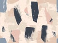 Abstract seamless pattern with brush strokes in pink, blue and grey on white background Royalty Free Stock Photo