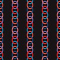 Abstract seamless pattern with chains on a black background. Geo Royalty Free Stock Photo