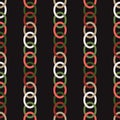 Abstract seamless pattern with chains on a black background. Geo Royalty Free Stock Photo