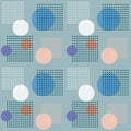 Abstract seamless pattern of circles and squares