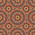 Abstract seamless pattern with circular ornament Swirl geometric