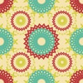 Abstract seamless pattern of cogwheel shaped elements