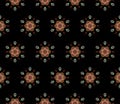 Abstract seamless pattern of colored lines on a black background