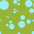 Abstract seamless pattern with colorful turquoise different balls on applegreen Royalty Free Stock Photo