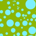 Abstract seamless pattern with colorful turquoise different balls on applegreen Royalty Free Stock Photo