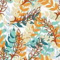 Abstract Seamless Pattern with Colorful Wheat Vector Graphic Silhouette