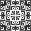 Abstract seamless pattern. Concentric circles. Intersecting repeating circles vector background Royalty Free Stock Photo