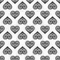 Abstract seamless pattern of decorative stylized heart shapes, isolated on white background Royalty Free Stock Photo