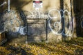 Danger graffiti on Historic  Grain Silo No 5 in Old Montreal Royalty Free Stock Photo