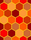 Abstract seamless pattern with different colored red hexagons. Vector drawing Royalty Free Stock Photo
