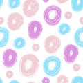 Abstract seamless pattern with doodle. Hand drawn circles. Vector seamless background.