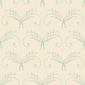 Elegant pastel blue and beige seamless pattern with thin line decoration. Royalty Free Stock Photo