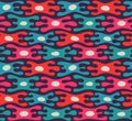 Abstract seamless pattern. Ethnic motif. Colorful organic shapes