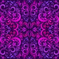 Abstract seamless pattern with floral elements in vector.