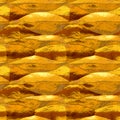 Abstract seamless pattern of folded gold and orange metal foil