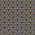 Abstract seamless pattern. Geometric tiles with triple weaving elements, striped shapes