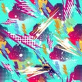 Abstract seamless pattern for girls, boys, clothes. Creative background with dots, geometric figures Funny wallpaper for te Royalty Free Stock Photo