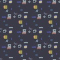 Abstract seamless pattern for girls, boys, clothes. Creative background with dots, geometric figures Funny wallpaper for te Royalty Free Stock Photo