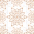 Abstract seamless pattern of gold luxury mandala with floral elements. Decorative vintage golden ornament. Ethnic mosaic oriental Royalty Free Stock Photo