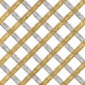 Abstract seamless pattern of gold silver cage Royalty Free Stock Photo