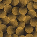 Abstract seamless pattern with golden circles.