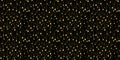 Abstract Seamless Pattern with Golden Drops. Vector Minimalist Illustration of Gold Drops on Black Background