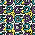 Colored abstract seamless pattern in graffiti style quality vector illustration for your design Royalty Free Stock Photo