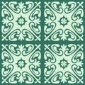 Abstract seamless pattern on green emerald background, textile and decoration design, ornate arabic style