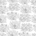 Seamless pattern of hand-drawn colors, for coloring pages