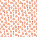 Abstract seamless pattern of hand gestures with manicure. the heart after clicking your fingers, okay, victory. Vector