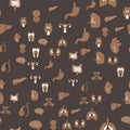 Abstract seamless pattern with human organs icons