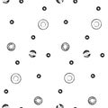 Abstract seamless pattern with imprint different small circles in hand printing technique
