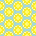 Abstract Seamless Pattern Lemon Slices Yellow And Blue