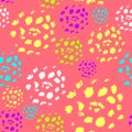 Abstract seamless pattern made by artist acrylic hard brushes on pink