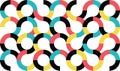 Abstract, seamless pattern made with colorful, circular geometric shapes. Royalty Free Stock Photo