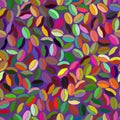 Abstract seamless pattern made of colorful items oval.