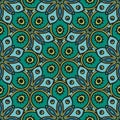 Abstract seamless pattern with mandala flower. Mosaic, tile, polka dot