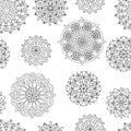 Abstract seamless pattern of mandalas Royalty Free Stock Photo