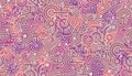 Abstract seamless pattern. Mechanical. Purple, orange and white colors