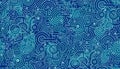 Abstract seamless pattern. Mechanisms, gears, bolts, cogs. Light and dark blue, white