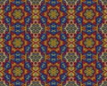 Abstract seamless pattern of mexican huichol art style