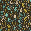 Abstract seamless pattern with money Royalty Free Stock Photo
