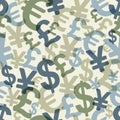 Abstract seamless pattern with money Royalty Free Stock Photo